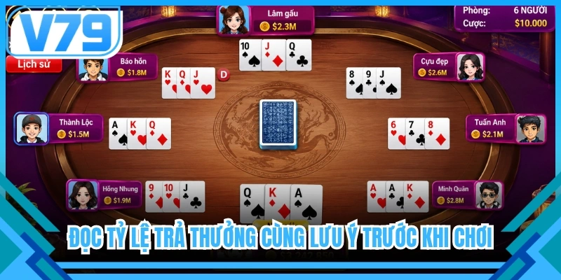 Đọc tỷ lệ trả thưởng cùng lưu ý trước khi chơi