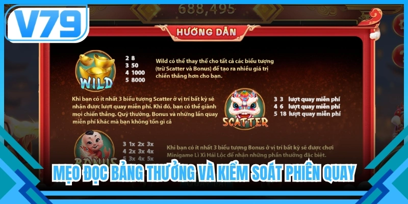 Mẹo đọc bảng thưởng và kiểm soát phiên quay