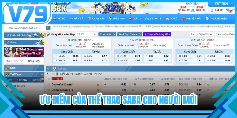 Ưu điểm của thể thao Saba cho người mới